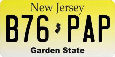 NJ license plate B76PAP