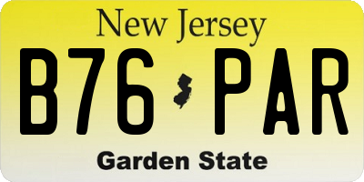 NJ license plate B76PAR