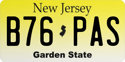 NJ license plate B76PAS
