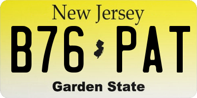 NJ license plate B76PAT
