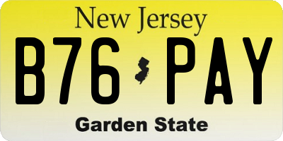 NJ license plate B76PAY