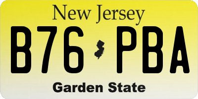 NJ license plate B76PBA