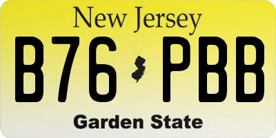 NJ license plate B76PBB