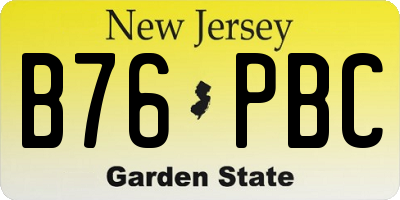 NJ license plate B76PBC