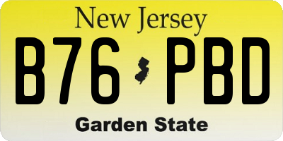 NJ license plate B76PBD