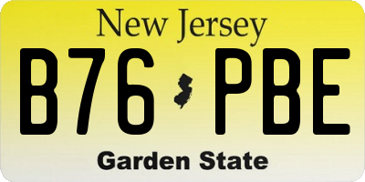 NJ license plate B76PBE