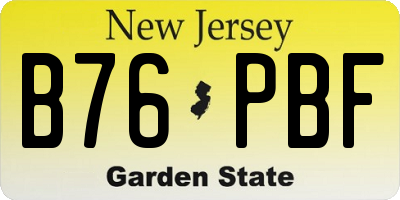 NJ license plate B76PBF