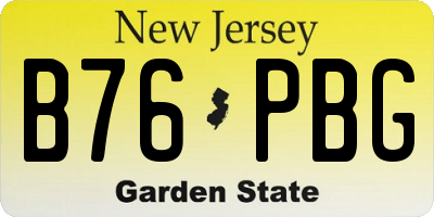 NJ license plate B76PBG