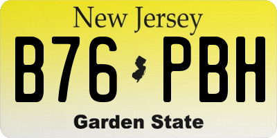 NJ license plate B76PBH