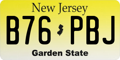 NJ license plate B76PBJ