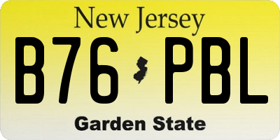 NJ license plate B76PBL