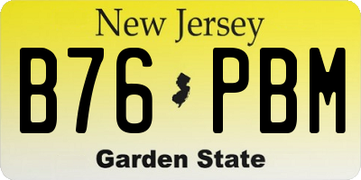 NJ license plate B76PBM