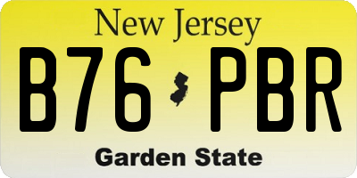 NJ license plate B76PBR