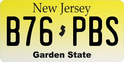 NJ license plate B76PBS