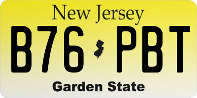 NJ license plate B76PBT