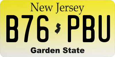 NJ license plate B76PBU