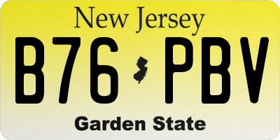 NJ license plate B76PBV