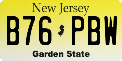 NJ license plate B76PBW
