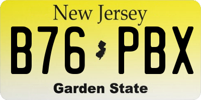 NJ license plate B76PBX