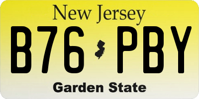 NJ license plate B76PBY