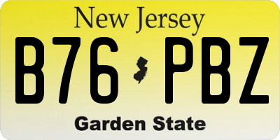 NJ license plate B76PBZ