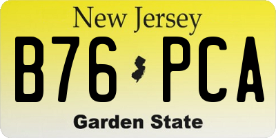 NJ license plate B76PCA