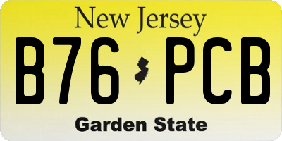 NJ license plate B76PCB