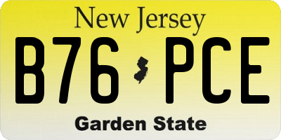 NJ license plate B76PCE