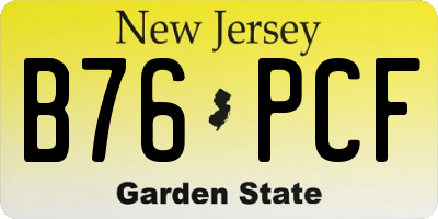 NJ license plate B76PCF