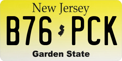 NJ license plate B76PCK