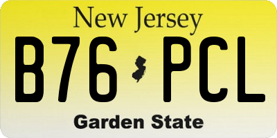 NJ license plate B76PCL