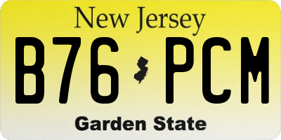 NJ license plate B76PCM