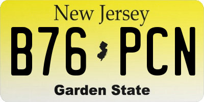NJ license plate B76PCN