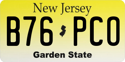 NJ license plate B76PCO