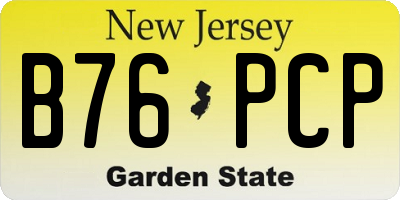 NJ license plate B76PCP