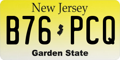 NJ license plate B76PCQ