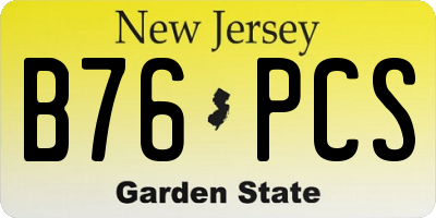 NJ license plate B76PCS