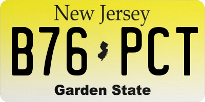NJ license plate B76PCT