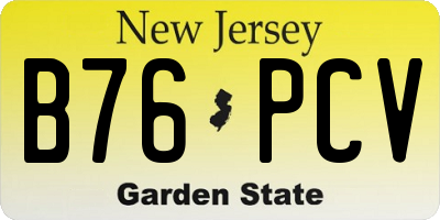 NJ license plate B76PCV