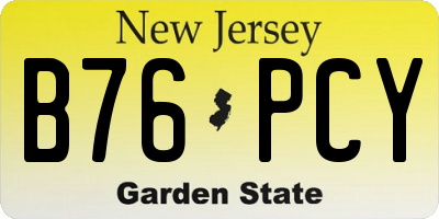 NJ license plate B76PCY