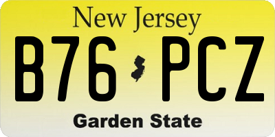 NJ license plate B76PCZ