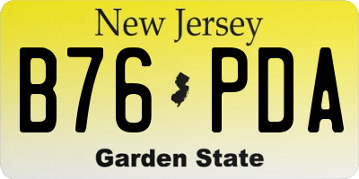 NJ license plate B76PDA