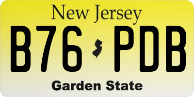 NJ license plate B76PDB