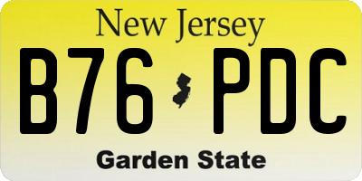 NJ license plate B76PDC