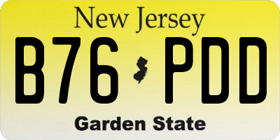 NJ license plate B76PDD