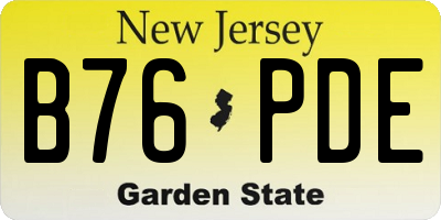 NJ license plate B76PDE