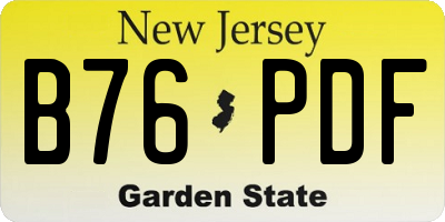 NJ license plate B76PDF