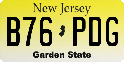 NJ license plate B76PDG