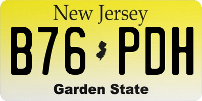 NJ license plate B76PDH