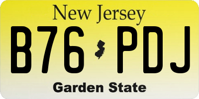 NJ license plate B76PDJ